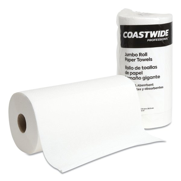 Coastwide Professional Perforated Roll Paper Towels, 2 Ply, 2 Sheets, 21.5 in, White, 12 PK CW21806/BP21806
